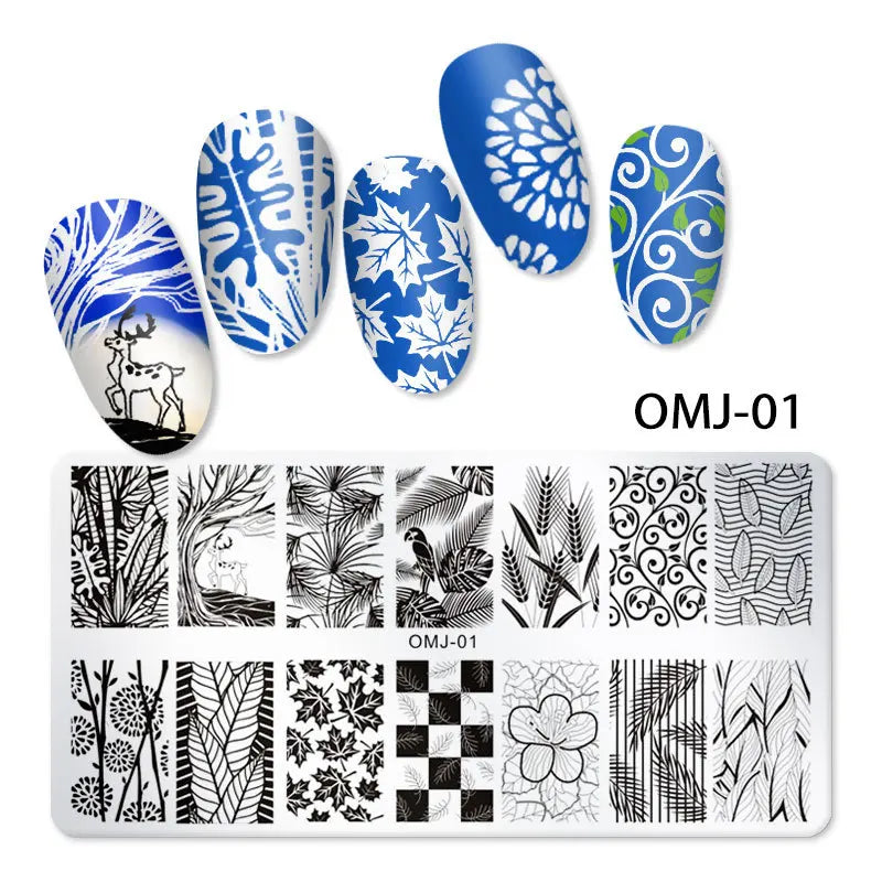 CHS011  12*6cm Stainless steel Nail Art Stamping Template Christmas Image Transfer Plate Manicure Tools