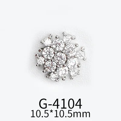 CHS015  Christmas Nail Art Zircon Charms 3D Snowflake Nail Glitter Sticker Supplies Accessories Shiny Xtmas Nail Rhinestones Jewelry