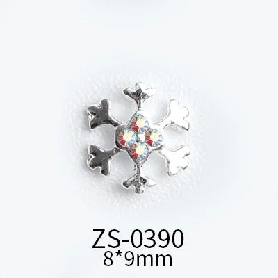 CHS018  Wholesale Christmas Snowflake series AB diamond white diamond nail jewelry