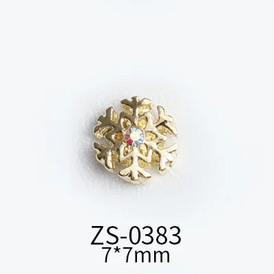 CHS018  Wholesale Christmas Snowflake series AB diamond white diamond nail jewelry