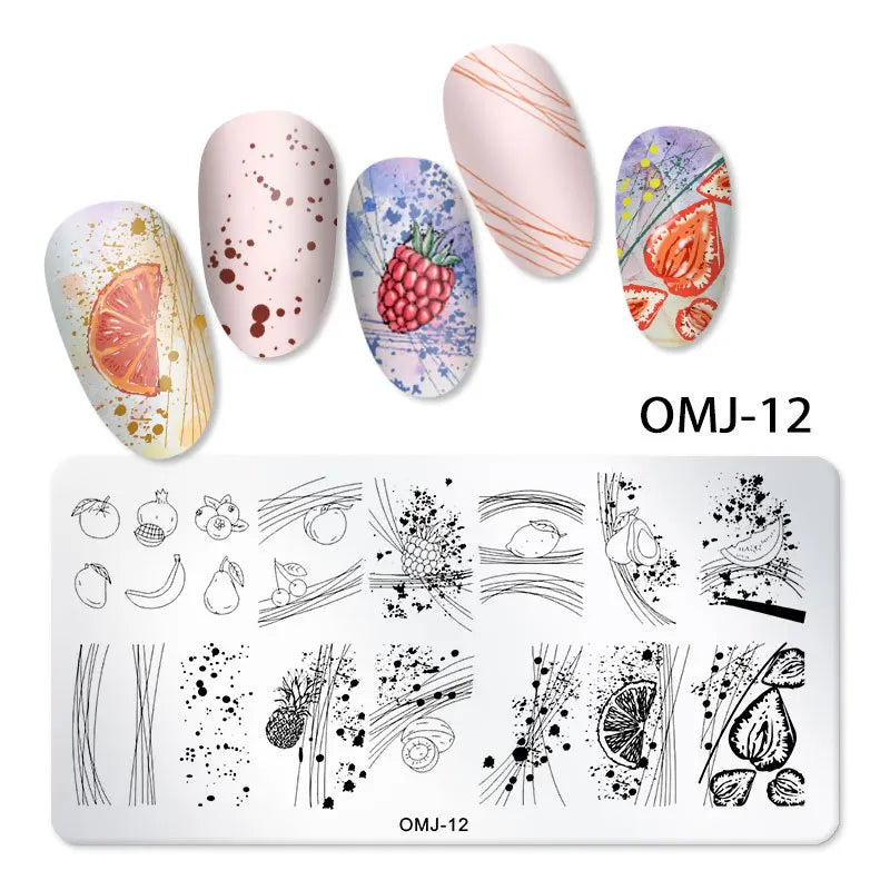 CHS011  12*6cm Stainless steel Nail Art Stamping Template Christmas Image Transfer Plate Manicure Tools