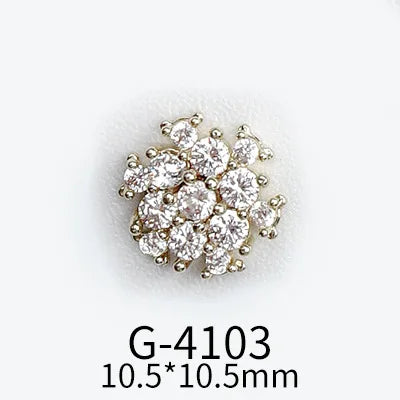 CHS015  Christmas Nail Art Zircon Charms 3D Snowflake Nail Glitter Sticker Supplies Accessories Shiny Xtmas Nail Rhinestones Jewelry