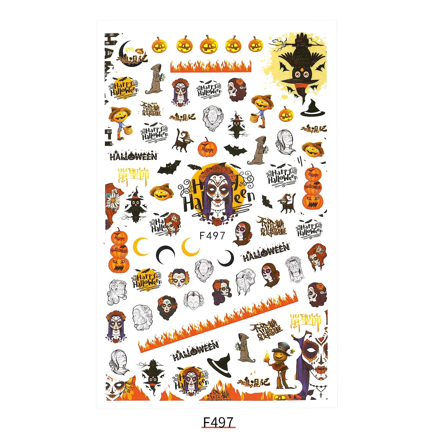 CHS017 New Halloween Nail Sticker Christmas Santa Nail Art 3D Sticker