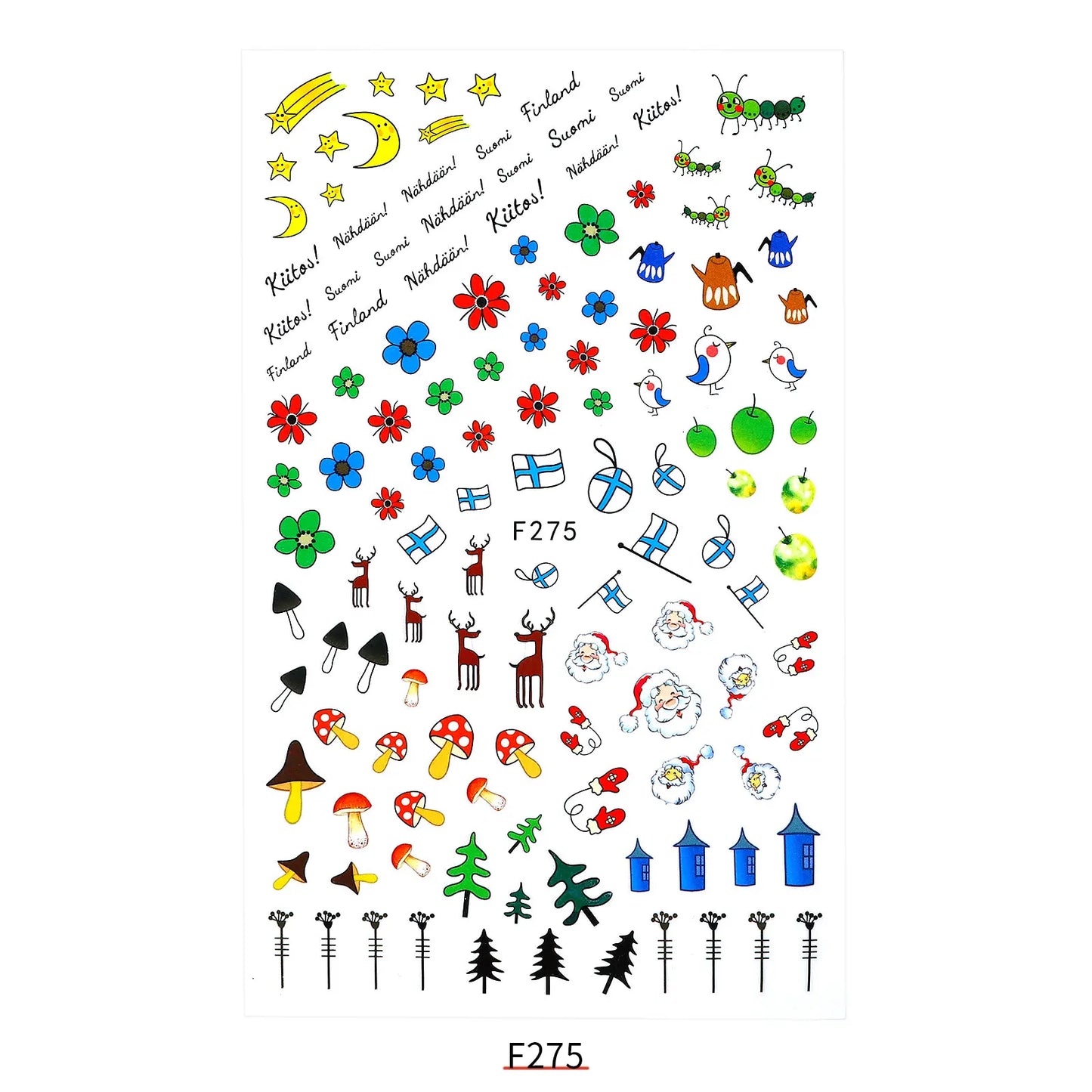 CHS017 New Halloween Nail Sticker Christmas Santa Nail Art 3D Sticker