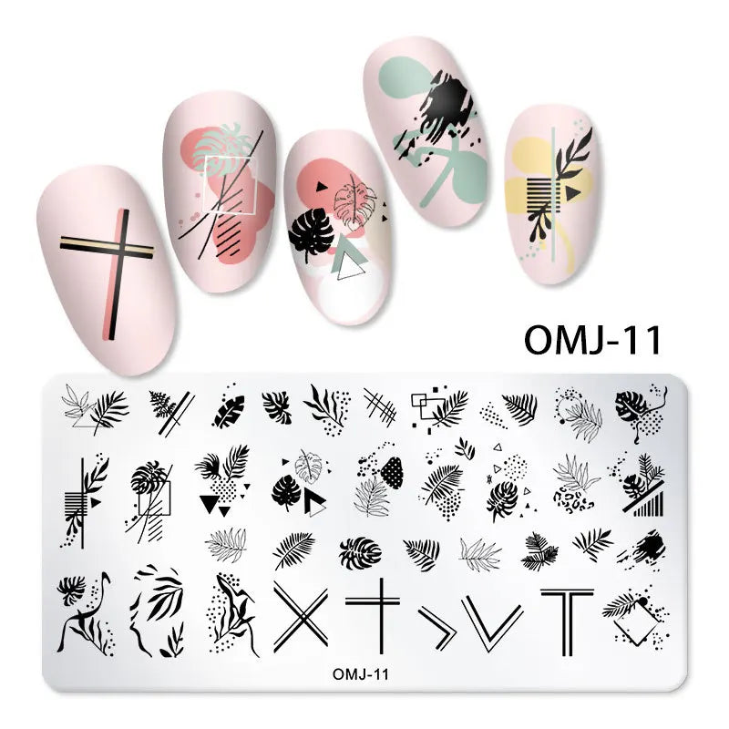 CHS011  12*6cm Stainless steel Nail Art Stamping Template Christmas Image Transfer Plate Manicure Tools