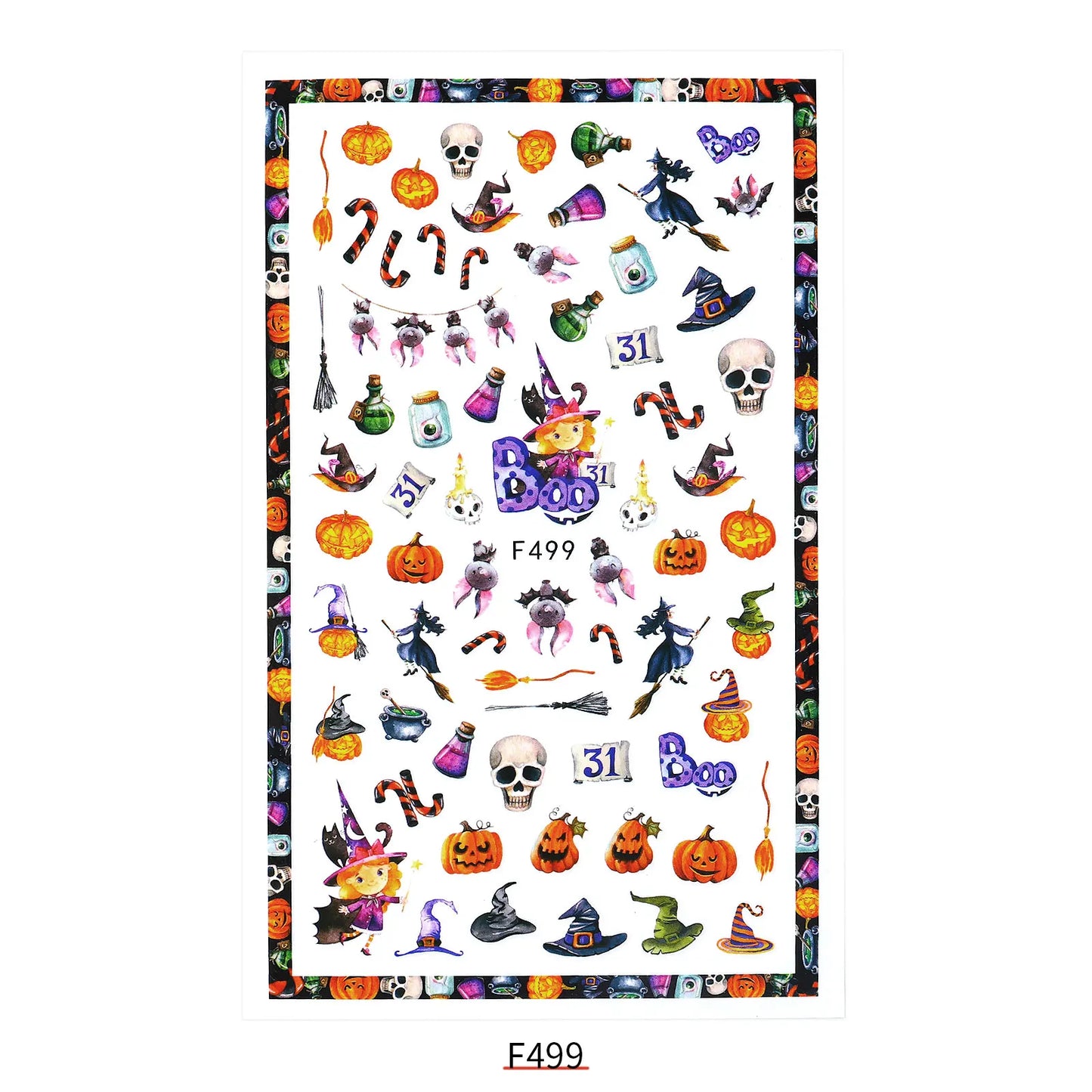 CHS017 New Halloween Nail Sticker Christmas Santa Nail Art 3D Sticker