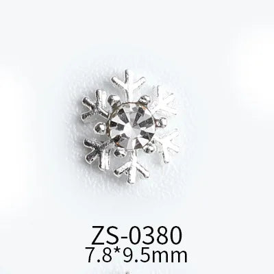 CHS018  Wholesale Christmas Snowflake series AB diamond white diamond nail jewelry