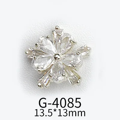 CHS015  Christmas Nail Art Zircon Charms 3D Snowflake Nail Glitter Sticker Supplies Accessories Shiny Xtmas Nail Rhinestones Jewelry