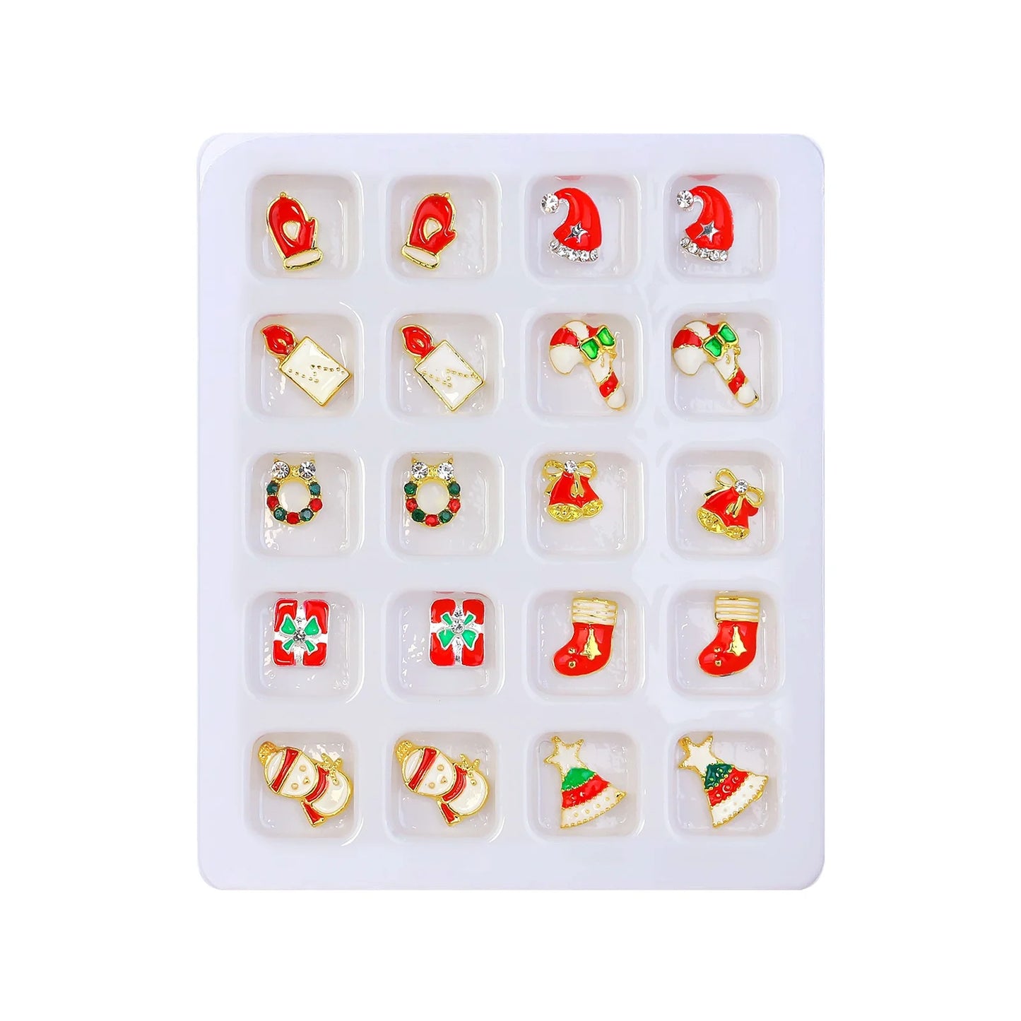 CHS010  Nail Enhancement New Alloy Christmas Jewelry Snowman Diamond Bell Jewelry Set