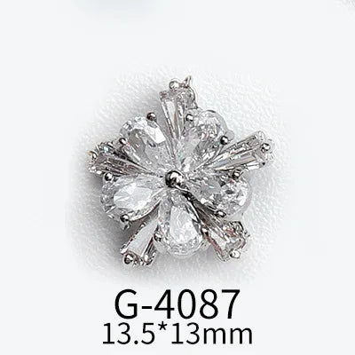 CHS015  Christmas Nail Art Zircon Charms 3D Snowflake Nail Glitter Sticker Supplies Accessories Shiny Xtmas Nail Rhinestones Jewelry