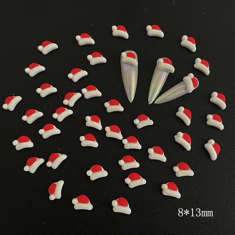 CHS013  Resin Christmas Bells Tree Deer Santa Claus Snowman Candy Cane For Jewelry DIY nail art