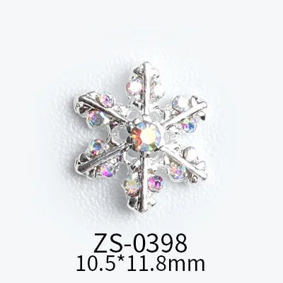 CHS018  Wholesale Christmas Snowflake series AB diamond white diamond nail jewelry