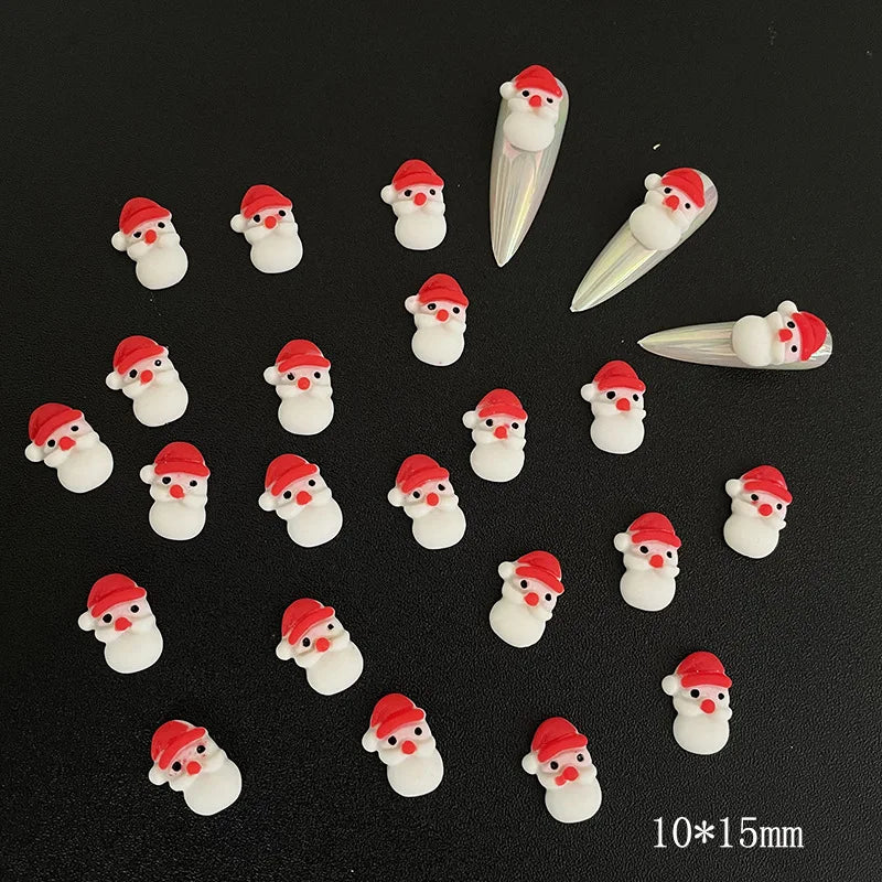 CHS013  Resin Christmas Bells Tree Deer Santa Claus Snowman Candy Cane For Jewelry DIY nail art