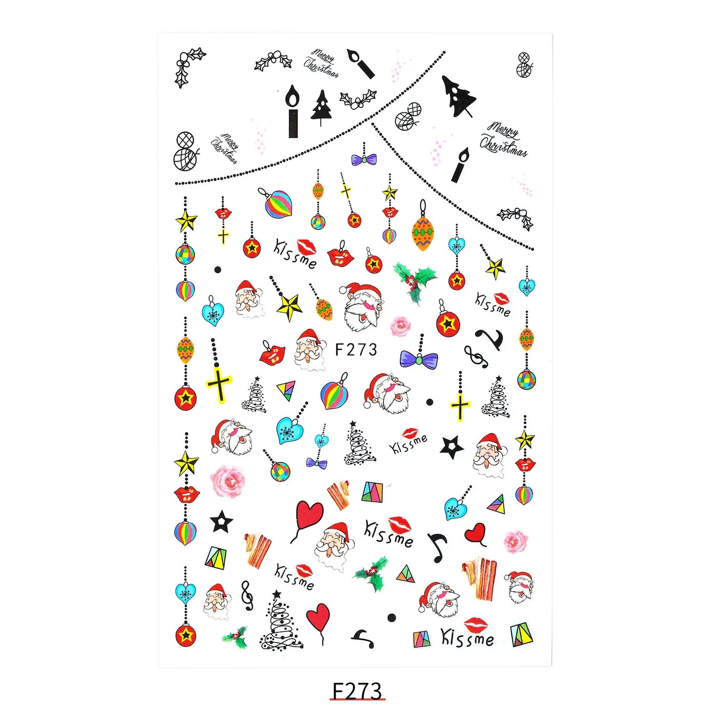 CHS017 New Halloween Nail Sticker Christmas Santa Nail Art 3D Sticker