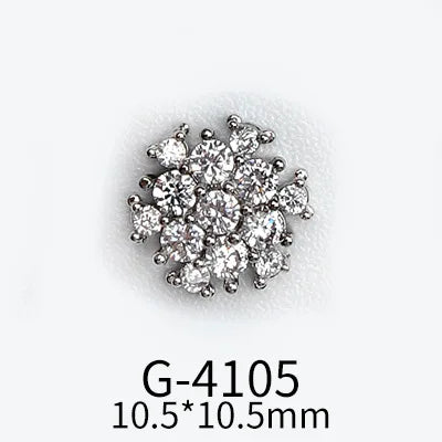 CHS015  Christmas Nail Art Zircon Charms 3D Snowflake Nail Glitter Sticker Supplies Accessories Shiny Xtmas Nail Rhinestones Jewelry