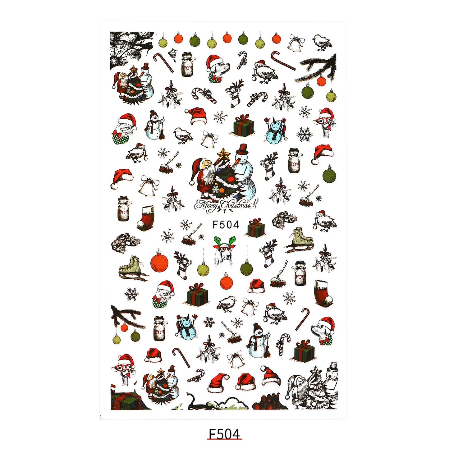 CHS017 New Halloween Nail Sticker Christmas Santa Nail Art 3D Sticker