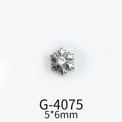 CHS015  Christmas Nail Art Zircon Charms 3D Snowflake Nail Glitter Sticker Supplies Accessories Shiny Xtmas Nail Rhinestones Jewelry