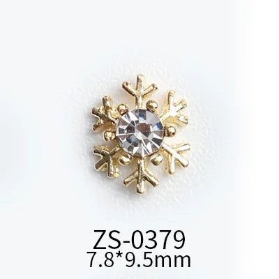 CHS018  Wholesale Christmas Snowflake series AB diamond white diamond nail jewelry