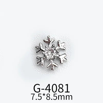 CHS015  Christmas Nail Art Zircon Charms 3D Snowflake Nail Glitter Sticker Supplies Accessories Shiny Xtmas Nail Rhinestones Jewelry