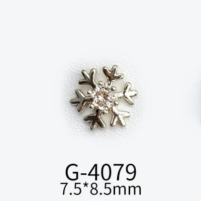 CHS015  Christmas Nail Art Zircon Charms 3D Snowflake Nail Glitter Sticker Supplies Accessories Shiny Xtmas Nail Rhinestones Jewelry