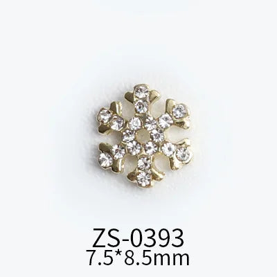CHS018  Wholesale Christmas Snowflake series AB diamond white diamond nail jewelry
