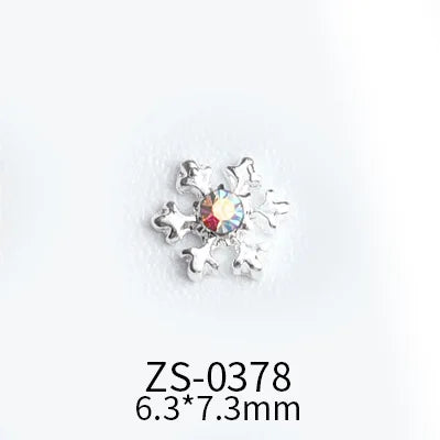 CHS018  Wholesale Christmas Snowflake series AB diamond white diamond nail jewelry