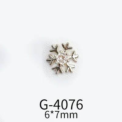 CHS015  Christmas Nail Art Zircon Charms 3D Snowflake Nail Glitter Sticker Supplies Accessories Shiny Xtmas Nail Rhinestones Jewelry