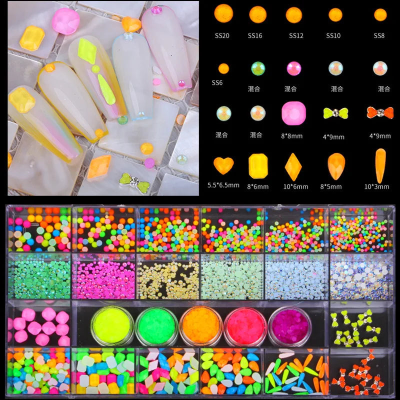 CHS029  21 grid new Christmas Halloween alloy jewelry metal rivet nail decoration nail art rhinestone nail art jewelry