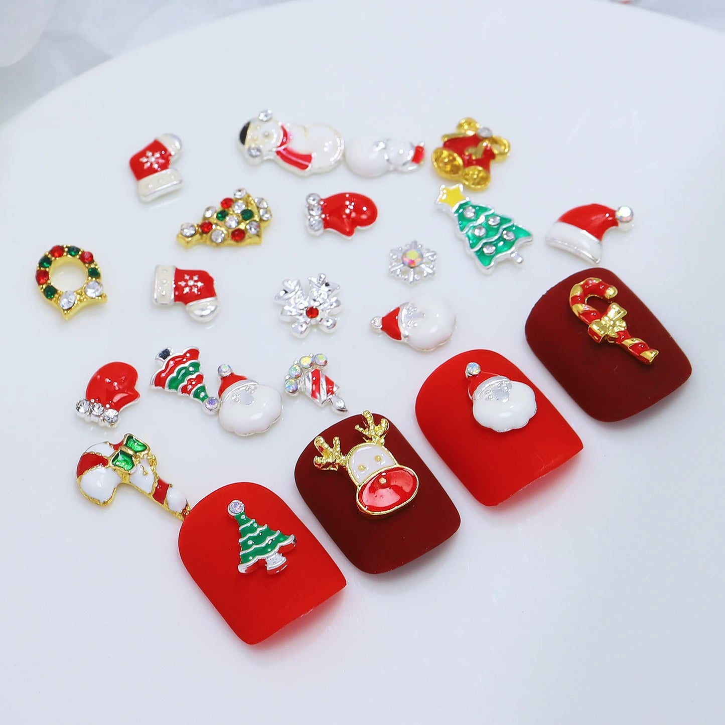 CHS001  Alloy Christmas Mix Shapes Christmas Metal Charm Nail art Decoration Wheel 3D Nail Jewelry Accessories