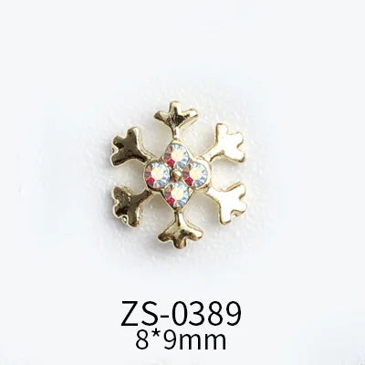 CHS018  Wholesale Christmas Snowflake series AB diamond white diamond nail jewelry