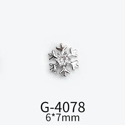 CHS015  Christmas Nail Art Zircon Charms 3D Snowflake Nail Glitter Sticker Supplies Accessories Shiny Xtmas Nail Rhinestones Jewelry