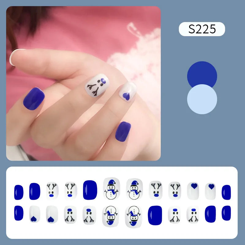 CHS023 Christmas style False Nails Long Press On Nail Tip Wholesale Vendor Custom Logo Acrylic Nail Artificial Fingernails