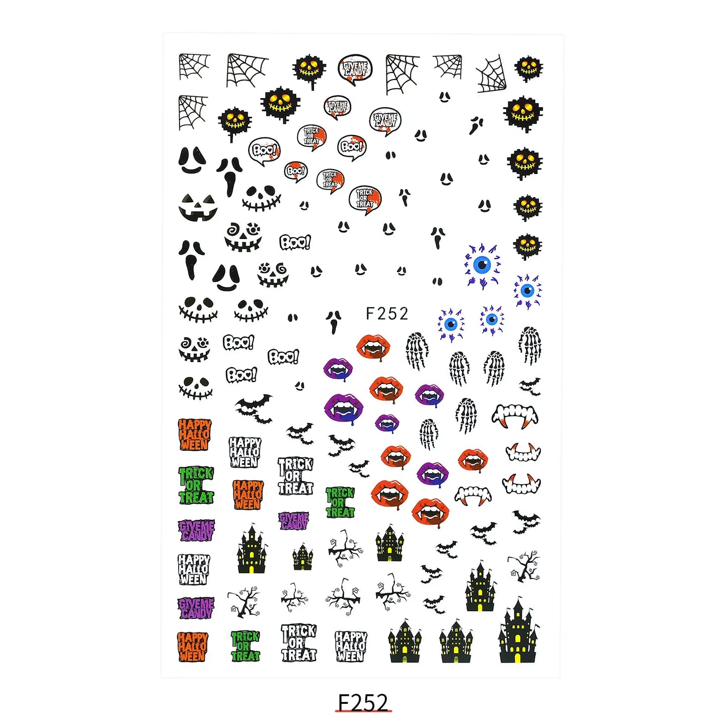 CHS017 New Halloween Nail Sticker Christmas Santa Nail Art 3D Sticker