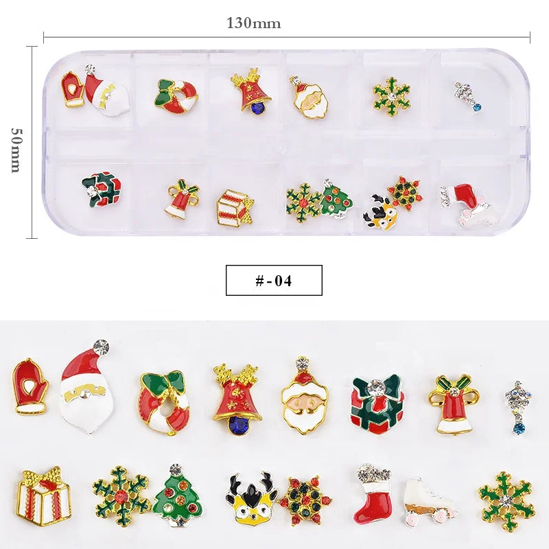 CHS004  Alloy Christmas Nail Decoration Wheel 3D Nail Jewelry Accessories