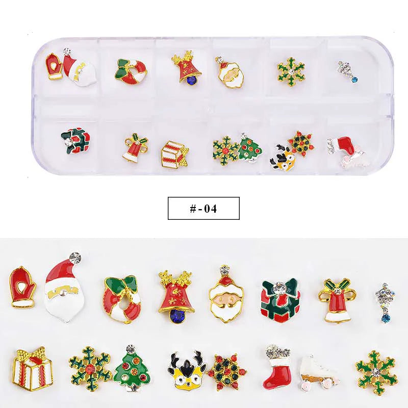 CHS004  Alloy Christmas Nail Decoration Wheel 3D Nail Jewelry Accessories