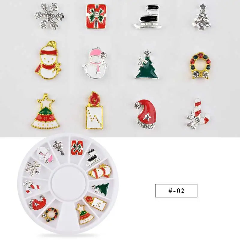 CHS004  Alloy Christmas Nail Decoration Wheel 3D Nail Jewelry Accessories