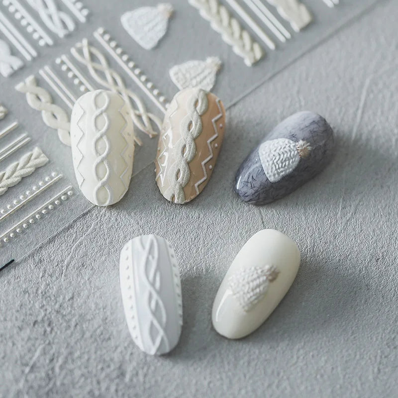 CHS028  High quality 5D nail stickers Christmas flowers nail stickers decorations simple flower lines 3d