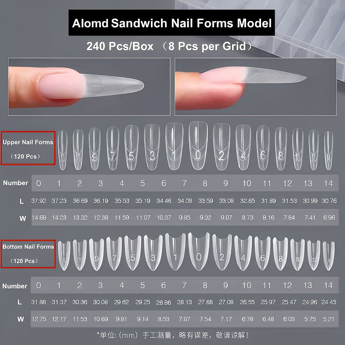 NEW ARRIVAL Sandwich Dual Nail Forms for Manicure Nail Extension Coffin Almond Dual Nail Forms for Home DIY