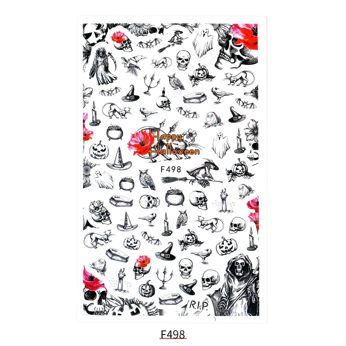 CHS017 New Halloween Nail Sticker Christmas Santa Nail Art 3D Sticker