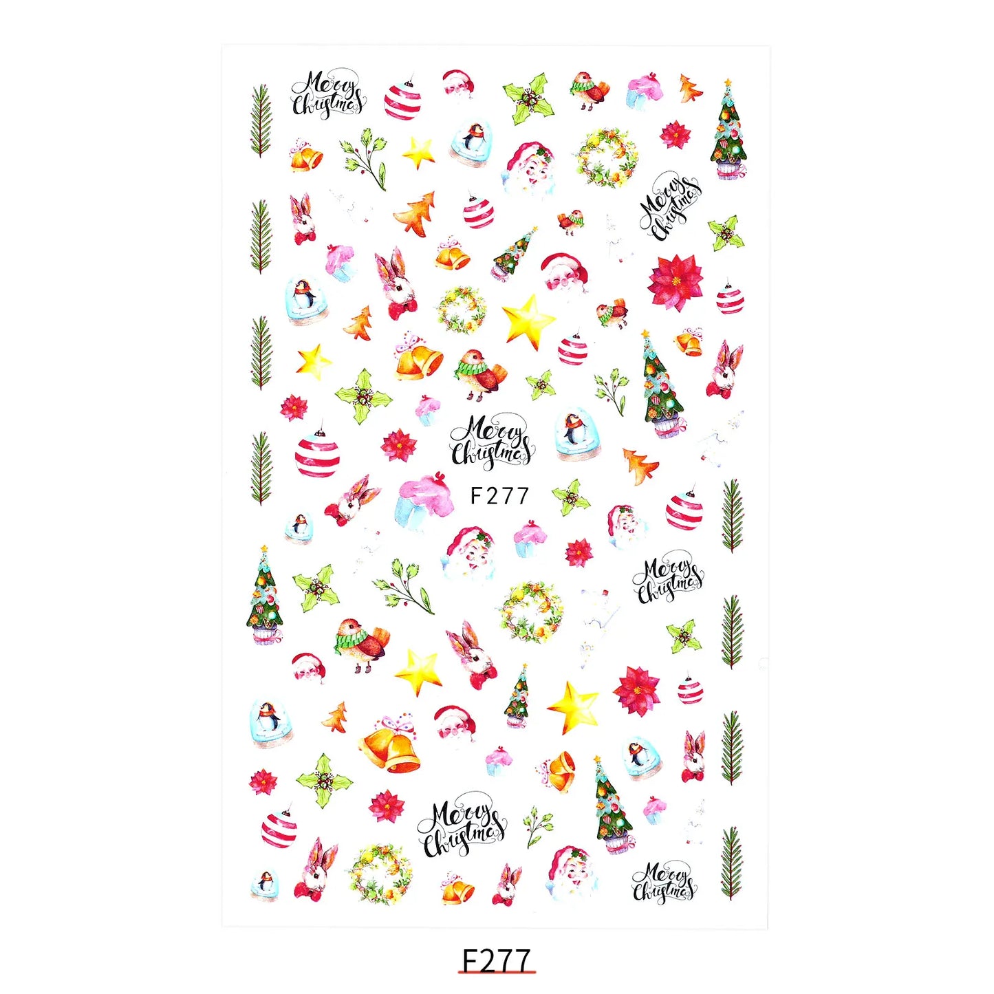 CHS017 New Halloween Nail Sticker Christmas Santa Nail Art 3D Sticker