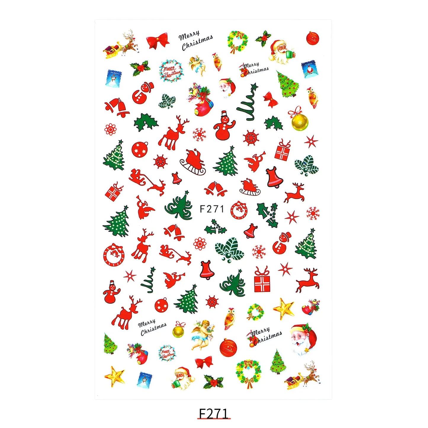 CHS017 New Halloween Nail Sticker Christmas Santa Nail Art 3D Sticker