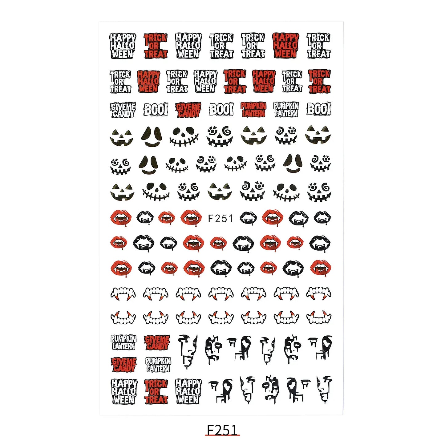 CHS017 New Halloween Nail Sticker Christmas Santa Nail Art 3D Sticker