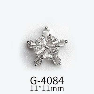 CHS015  Christmas Nail Art Zircon Charms 3D Snowflake Nail Glitter Sticker Supplies Accessories Shiny Xtmas Nail Rhinestones Jewelry