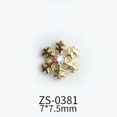 CHS018  Wholesale Christmas Snowflake series AB diamond white diamond nail jewelry