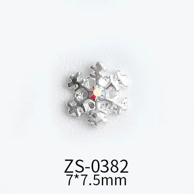 CHS018  Wholesale Christmas Snowflake series AB diamond white diamond nail jewelry