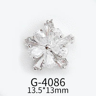 CHS015  Christmas Nail Art Zircon Charms 3D Snowflake Nail Glitter Sticker Supplies Accessories Shiny Xtmas Nail Rhinestones Jewelry