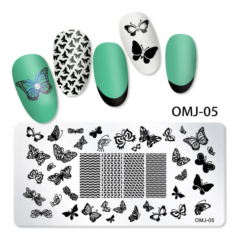 CHS011  12*6cm Stainless steel Nail Art Stamping Template Christmas Image Transfer Plate Manicure Tools