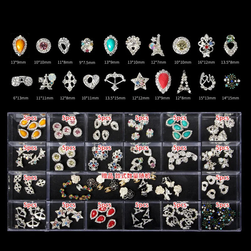 CHS029  21 grid new Christmas Halloween alloy jewelry metal rivet nail decoration nail art rhinestone nail art jewelry