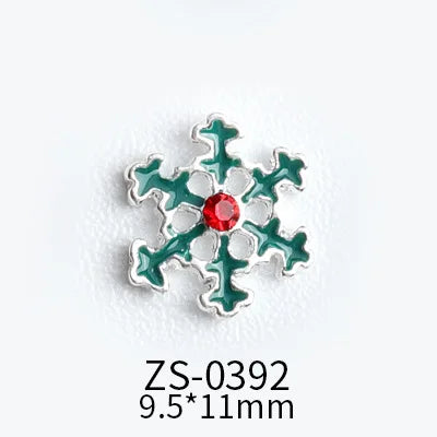 CHS018  Wholesale Christmas Snowflake series AB diamond white diamond nail jewelry