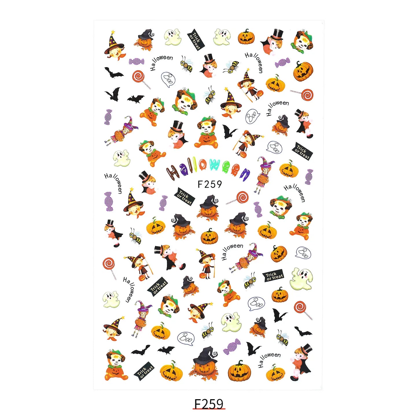 CHS017 New Halloween Nail Sticker Christmas Santa Nail Art 3D Sticker